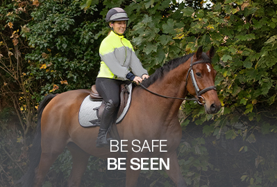 Purple matching horse and rider wear