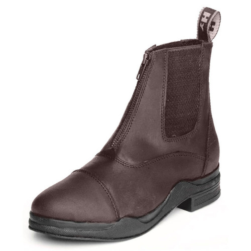 HyLAND Wax Leather Zip Boot in Brown size 6