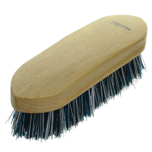 HySHINE Natural Wooden Dandy Brush Large in Teal/Black/White