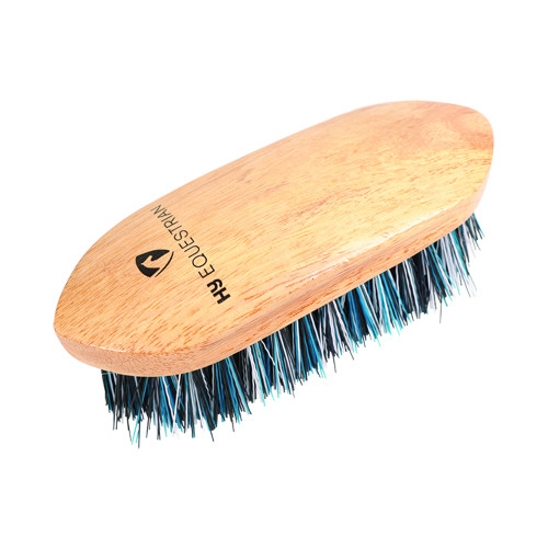 HySHINE Natural Wooden Dandy Brush Medium in Teal/Black/White