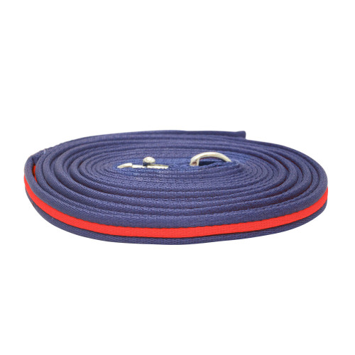 Hy Soft Webbing Lunge Rein - Navy/Red - 25'
