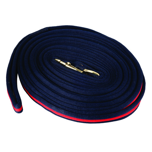 Hy Soft Webbing Lunge Rein - Navy/Red - 25'