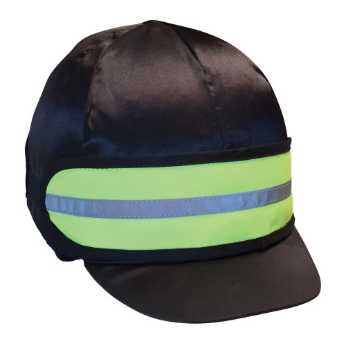 Front View Reflector Elasticated Hat Band by Hy Equestrian in One Size in Yellow