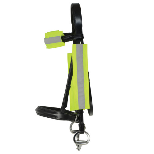 Side View Reflector Bridle Bands by Hy Equestrian in One Size in Yellow