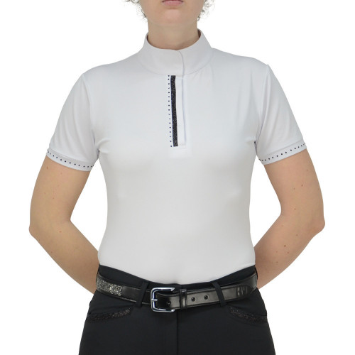 HyFASHION Ladies Roka Show Shirt - White/Black Crystal - X Small