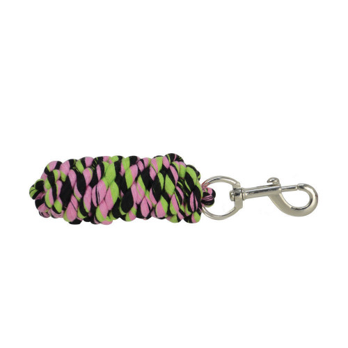 Hy Three Toned Lead Rope - Black/Pink/Green - 2m