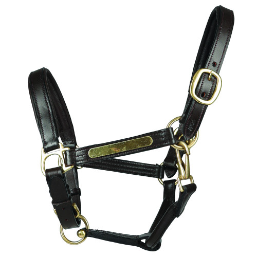Hy Equestrian Leather Head Collar - Brown - Pony