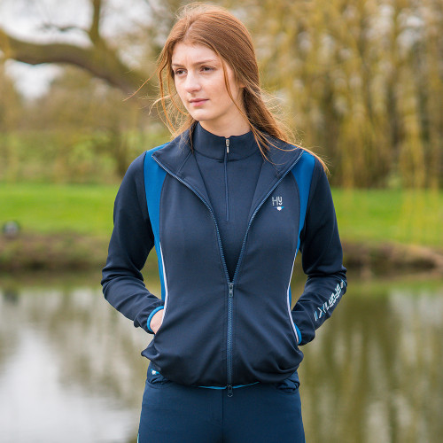 Hy Equestrian Sport Dynamic Jacket - Navy/Petrol Blue - X Small