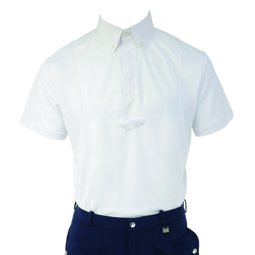 Hy Equestrian Men's Hadleigh Short Sleeved Tie Shirt - White - X Small