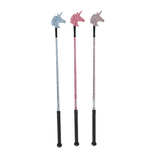 HySCHOOL Unicorn Riding Whip in Blue Glitter 