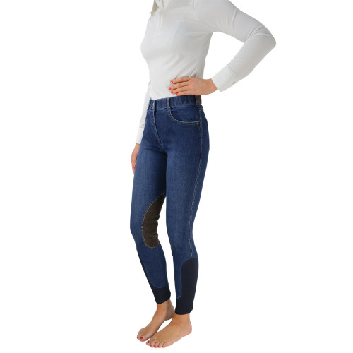 Hy Equestrian Lucinda Denim Breeches - Navy Denim - 24"