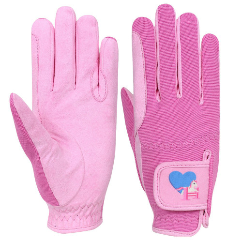 Little Rider Little Show Pony Children's Riding Gloves - Prism Pink/Cameo Pink - Child X Large
