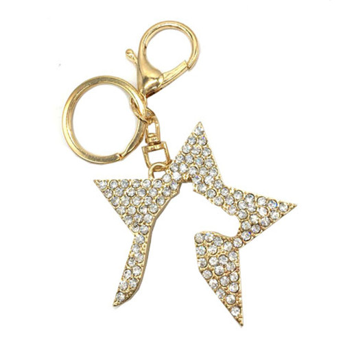 Zeddy Diamante Key Ring - Gold/Diamante