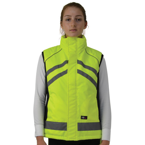 Front View HyVIZ Padded Gilet in Yellow in X Small