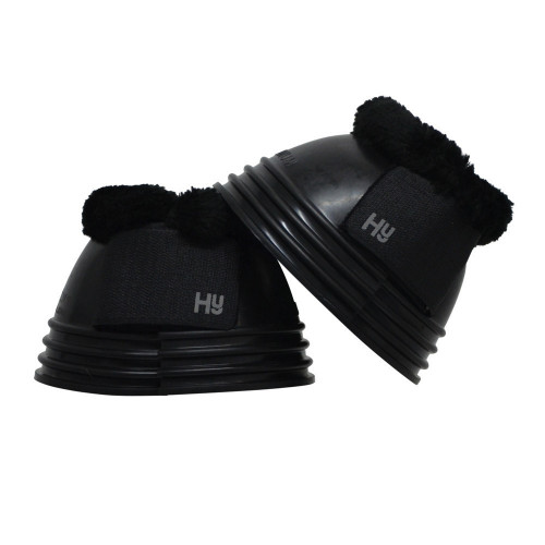 HyIMPACT Ringed Fleece Topped Over Reach Boots in Black in small