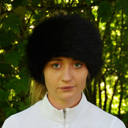 Hy Equestrian Idaho Fleece Lined Faux Fur Headband - Black - One Size
