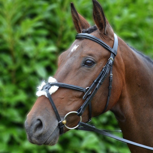 Hy Mexican Bridle with Rubber Grip Reins - Black - X Small
