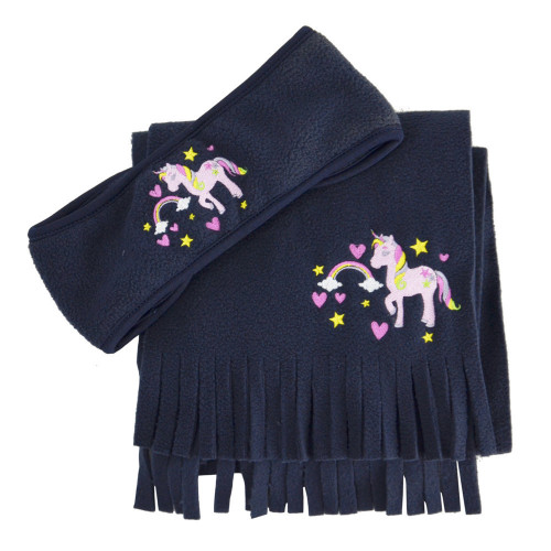 Little Unicorn Head Band and Scarf Set by Little Rider - Navy - One Size