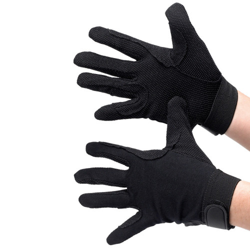 Hy5 Cotton Pimple Palm Gloves in Black in extra extra extra small