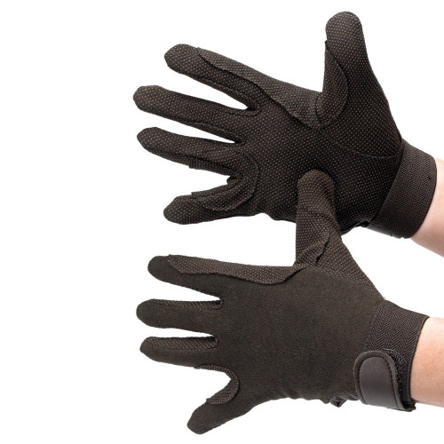 Hy5 Cotton Pimple Palm Gloves in brown in Large