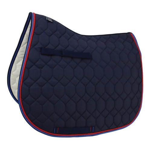 Hy Signature GP Saddle Pad in Navy, Red and Blue in Cob/Full