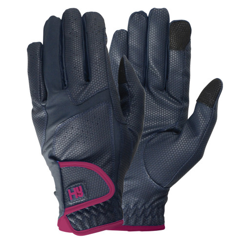 Hy5 Sport Active Riding Gloves in Navy/Port Royal in extra Large