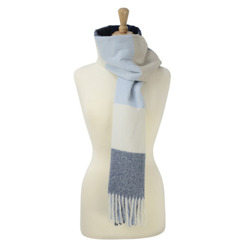 HyFASHION Cumbria Soft Touch Scarf - Navy/White/Light Blue - One Size