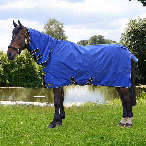 StormX Original 100 Combi Turnout Rug in Royal Blue, Navy, Yellow in 4'6"