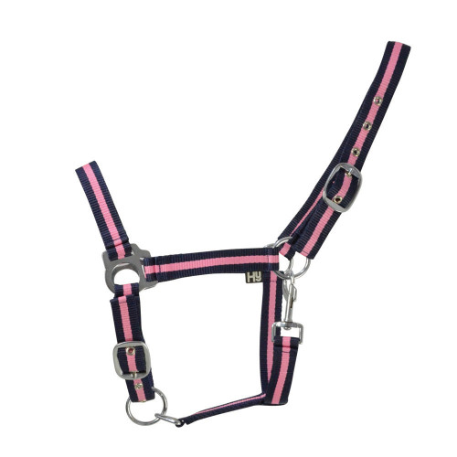 Hy Two-Tone Head Collar - Navy/Baby Pink - Pony