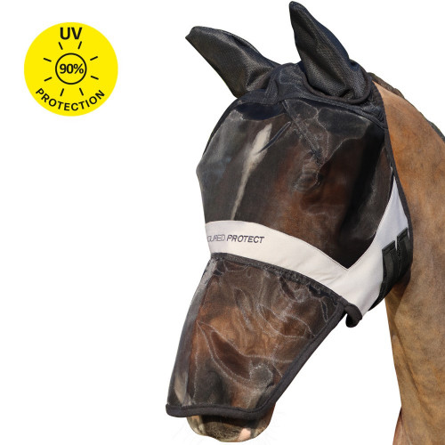 Hy Armoured Protect Full Mask with Ears and Nose - Black/Grey - Small Pony