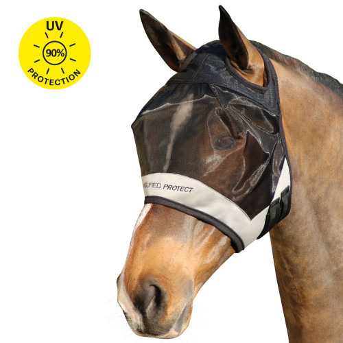 Hy Armoured Protect Half Mask without Ears - Black/Grey - Small Pony