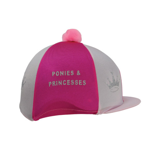 Hy Equestrian Ponies and Princesses Hat Cover - Hot Pink/Pink/Silver - One Size