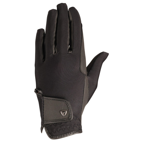 Hy Equestrian Riding Gloves - Black - X Small