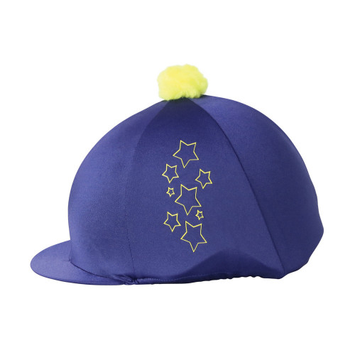 Hy Equestrian Stella Hat Cover - Navy/Yellow - One Size