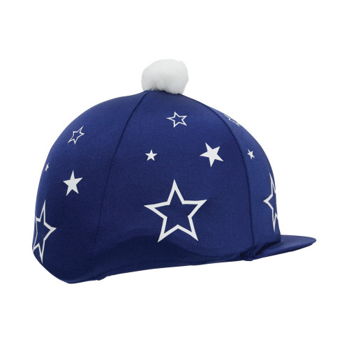 Hy Equestrian Super Starz Hat Cover - Navy/White - One Size