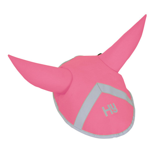 Full View Reflector Ear Bonnet by Hy Equestrian in Pink in Pony