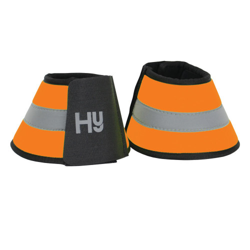 Reflector Over Reach Boots by Hy Equestrian - Orange in Pony Size