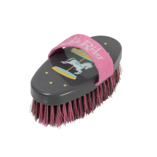 Merry Go Round Body Brush by Little Rider - Grey/Pink - 13.9 x 6.9cm