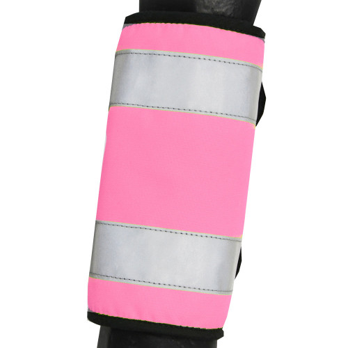 Reflector Horse Leg Wraps by Hy Equestrian in Pink in Cob/Horse Size