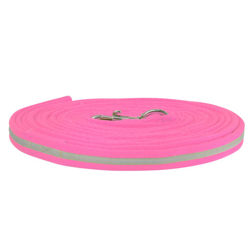 Side View Reflector Lunge Rein by Hy Equestrian - Pink - 8m