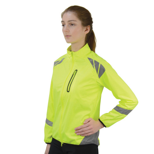 Front View Reflector Children's Jacket by Hy Equestrian in Yellow in 4-6 Years