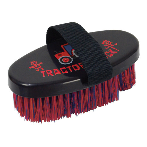 Tractors Rock Body Brush by Hy Equestrian - Navy/Red - 13.9 x 6.9cm