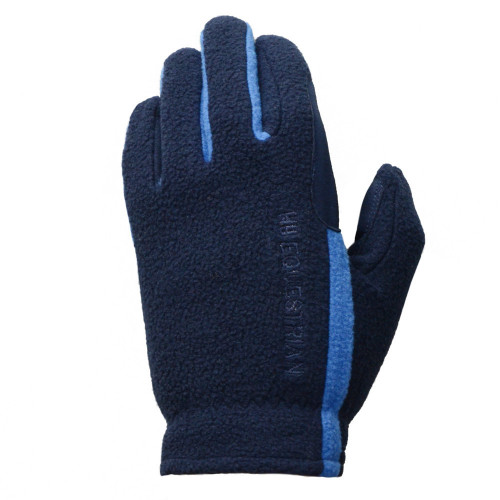 Hy5 Equestrian Children's Fleece Riding Gloves in Navy/Brilliant Blue in Child small