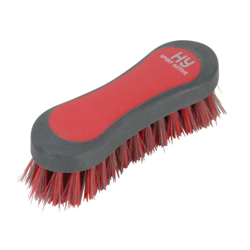 Hy Sport Active Groom Face Brush - Rosette Red - 12.3 x 4cm