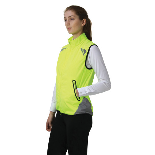Reflector Gilet by Hy Equestrian - Pass Wide and Slow - Yellow - X Small