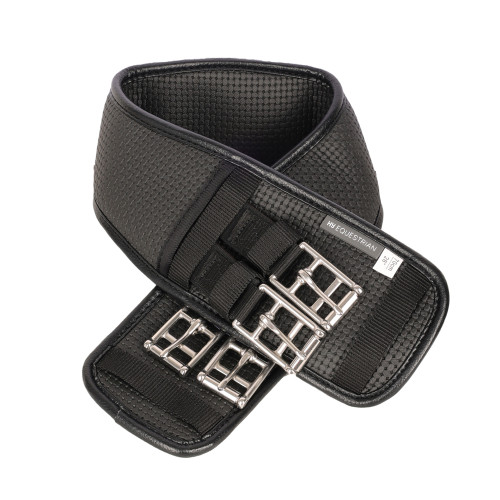 HyCOMFORT Waffle Dressage Girth Elasticated Both Ends in Black in 16"