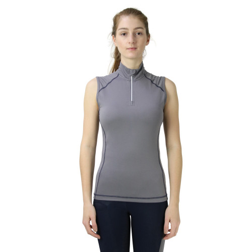 Hy Sport Active + Sleeveless Top-Pencil Point Grey -X Small