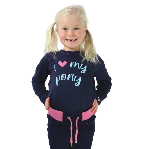 I Love My Pony Collection Long Sleeve T-Shirt by Little Rider - Navy - 3-4 Years