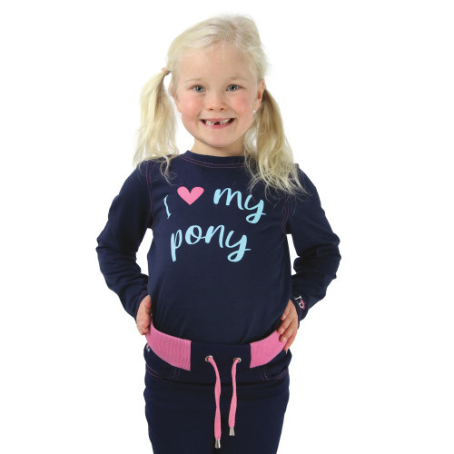 I Love My Pony Collection Long Sleeve T-Shirt by Little Rider - Navy - 5-6 Years