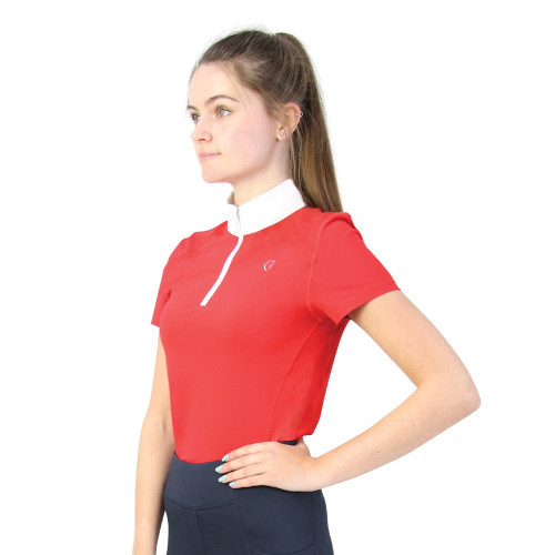 Hy Equestrian Scarlet Show Shirt - Red/White - 9-10 Years